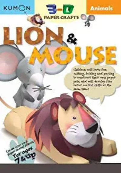 animals-lion-mouse-kumon-3-d-paper-crafts-paperback-by-kumon-pub-north-america-limited